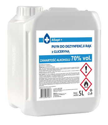 Płyn do dezynfekcji rąk i powierzchni alkohol 70%